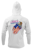 Load image into Gallery viewer, Ugly Fishing American Flag Redfish Long Sleeve hooded performance shirt