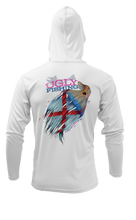 Load image into Gallery viewer, Ugly Fishing Alabama&#39;s State Flag Redfish Long Sleeve hooded performance shirt